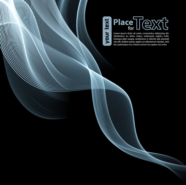 淡蓝飘动线条素材