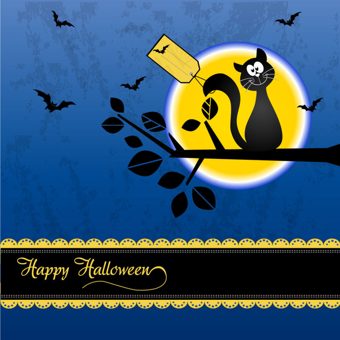 黑猫树枝海报素材