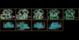 三层坡地型别墅设计图纸