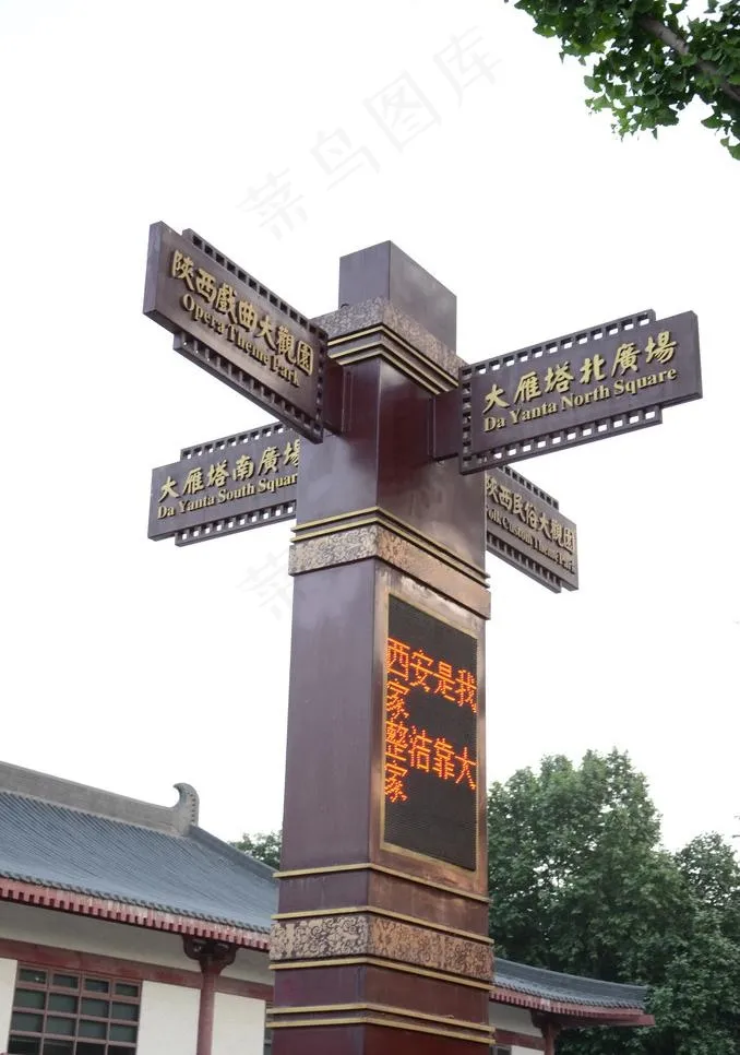 大雁塔指示牌图片