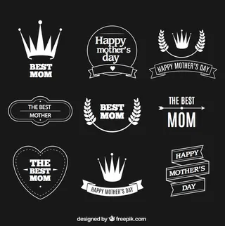 白色母亲节标签