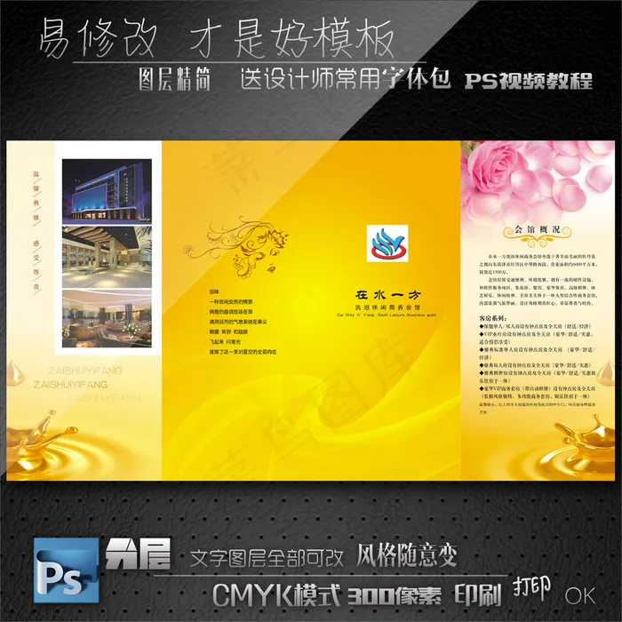 企业文化四折页psd模版下载