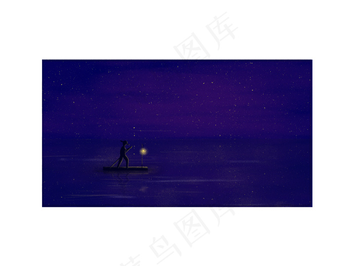 夜色湖面简约