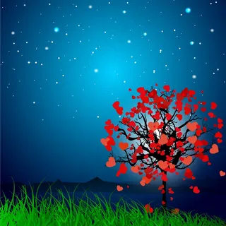 情人节爱的灰色背景的爱情之树