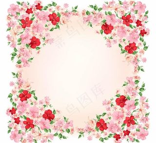 漂亮粉色花朵相框图片