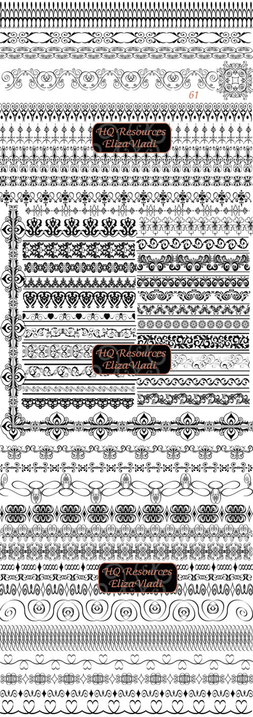 高清晰独特的边界花纹PS笔刷