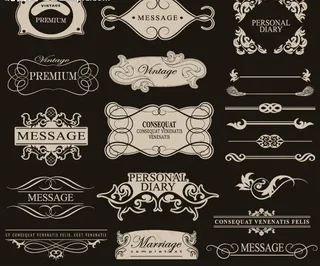 欧式花纹花边矢量素材图片