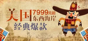美国旅游海报展板宣传海报模板下载