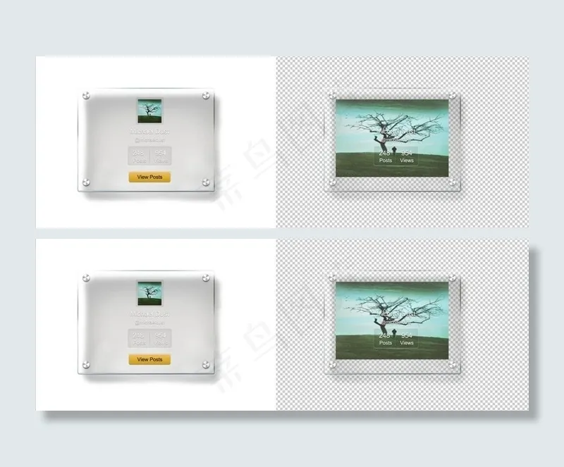 透明广告牌图片psd模版下载