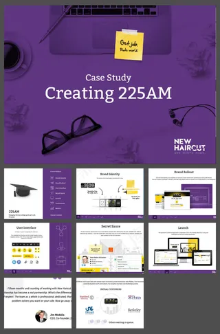 紫色简约的商务展示欧美风ppt模版