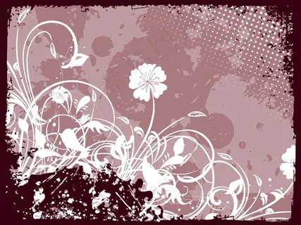 与花的蹩脚的边框背景