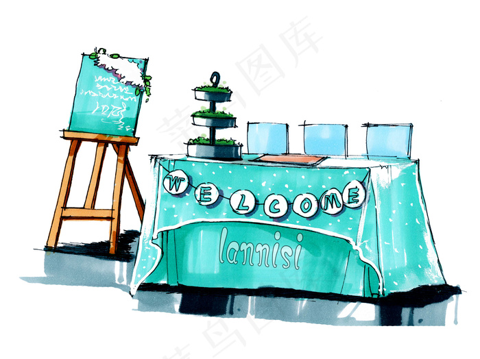 婚礼手绘签到区——兰尼斯图片
