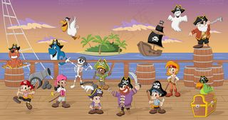 精美海盗卡通人物设计矢量素材