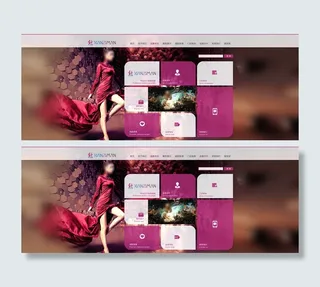 时尚女性网站首页PSD分层素材图片