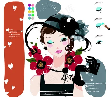时尚女孩EPS模板免费下载