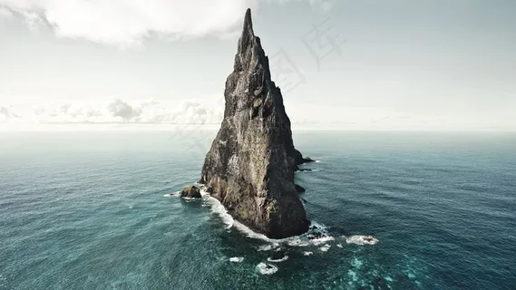 唯美大海孤岛礁石背景高清图片壁纸