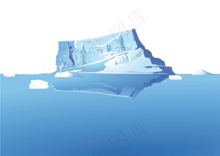 夏季促销冰爽冰山雪山海报PNG免扣...