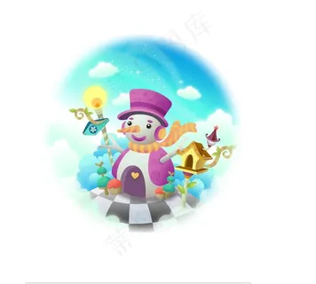 可爱卡通场景矢量图52