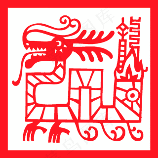 新春生肖剪纸龙