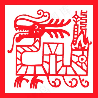 新春生肖剪纸龙