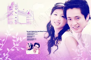 那片海-跨页婚纱照PSD模板(3)