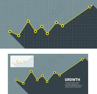 股票趋势箭头上升曲线矢量素材ppt...