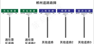 郴州道路路名指示牌图片