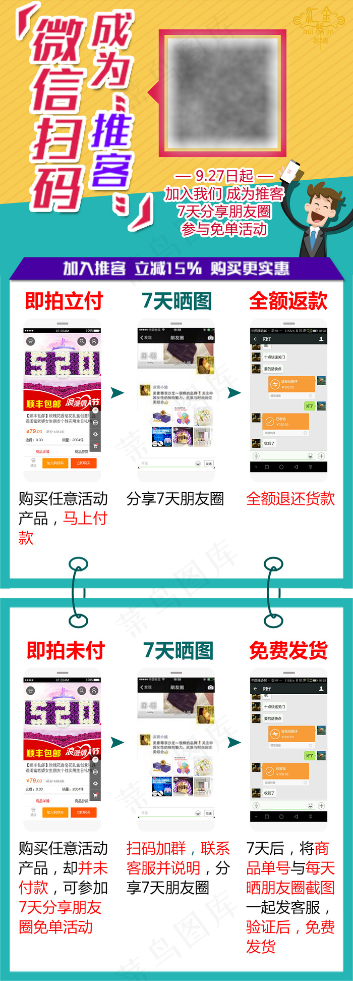微信推广海报图psd模版下载