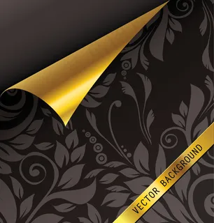 卷角花纹纸张矢量素材