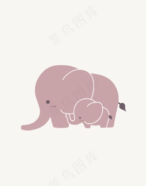 可爱卡通动物大象矢量图