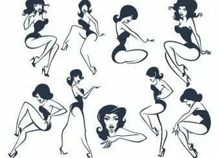 美丽的女孩的时尚元素矢量03