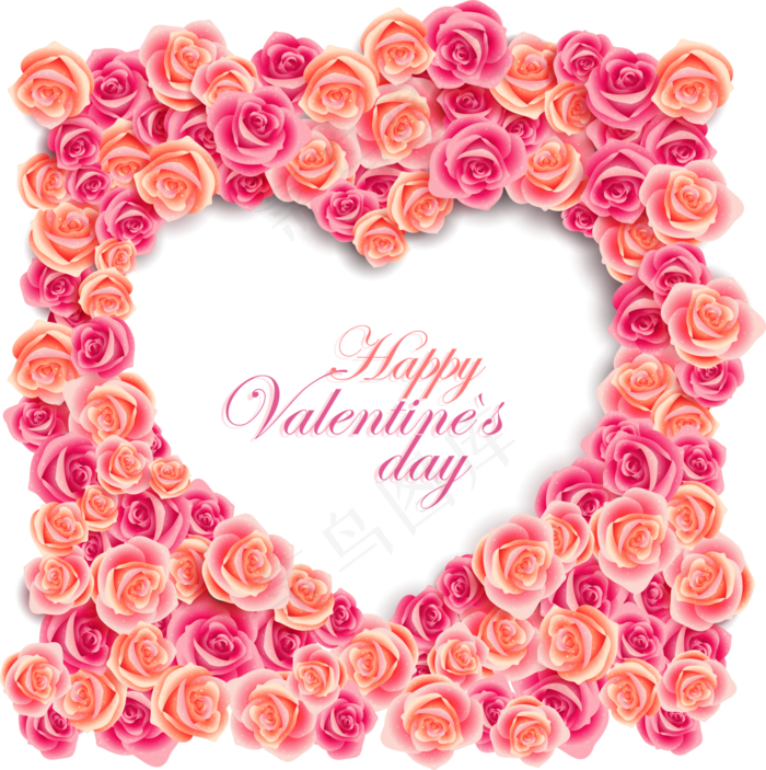 心形花纹底纹边框画框爱心玫瑰