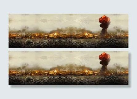 军事战争爆炸背景场面素材