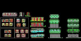 小区多层住宅标准层及立面