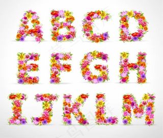 精美鲜花数字矢量图3