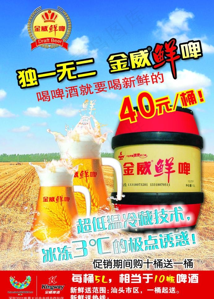 2010金威啤酒广告图片cdr矢量模版下载