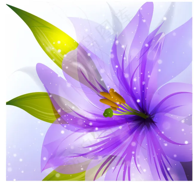 淡紫色透明花纹eps,ai矢量模版下载