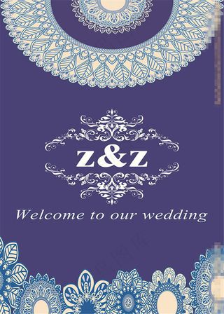 蓝色婚礼背景图片