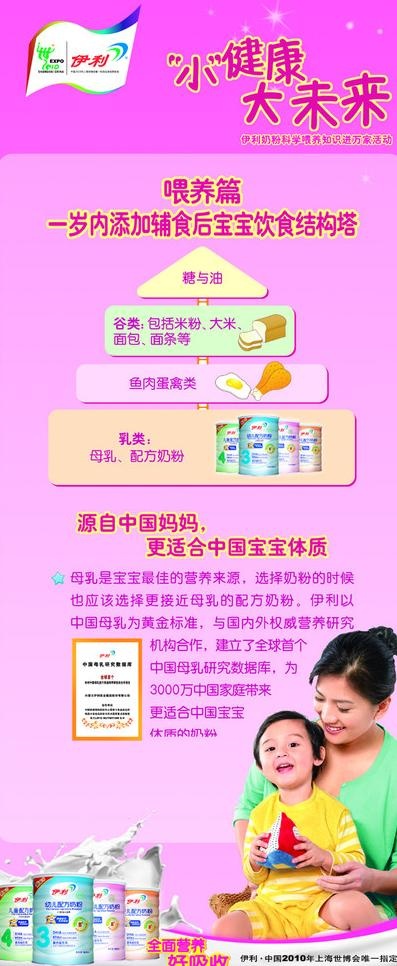 伊利奶粉科普x展架图片(2268X5102(DPI:72))psd模版下载