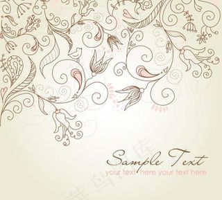 古典花纹背景矢量素材二