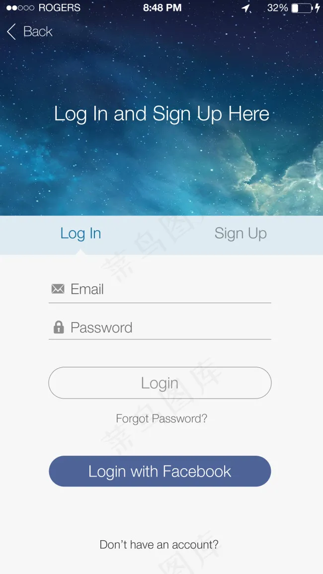 简洁APP登录界面psd模版下载
