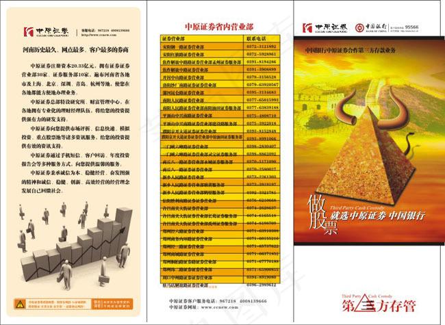 证券三折页金融矢量素材(285X210)cdr矢量模版下载