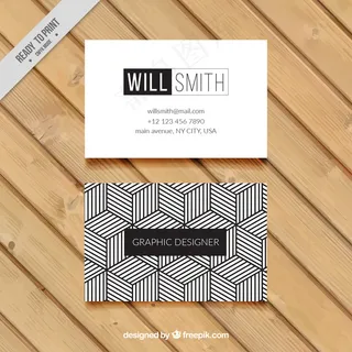 黑色和白色的几何名片