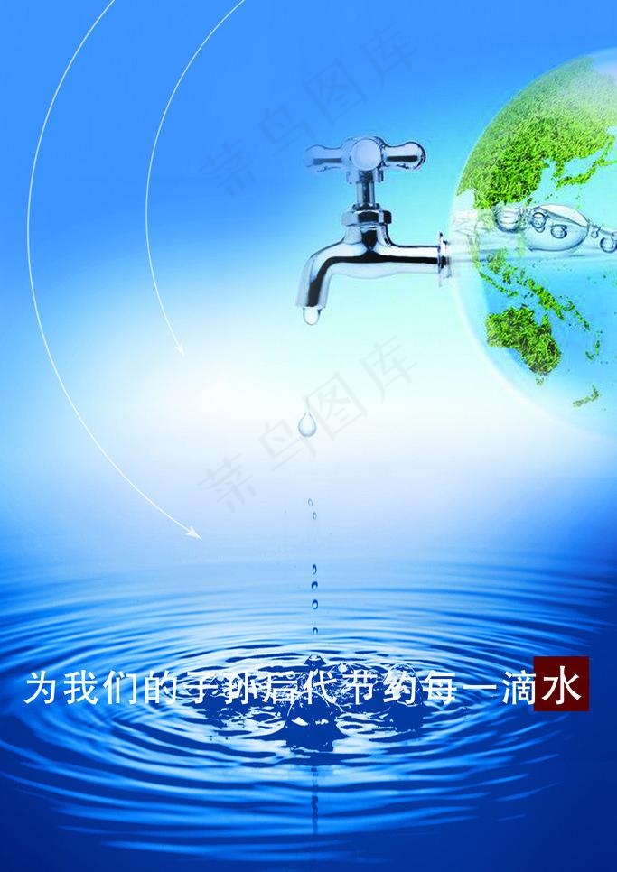 节约用水图片psd模版下载