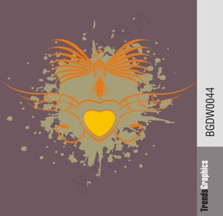 心形矢量印花素材