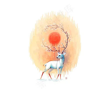 卡通动物图案插画