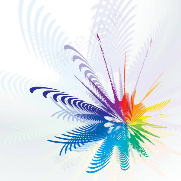 五颜六色的花卉突发背景eps,ai矢量模版下载