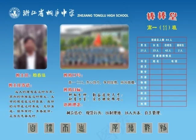班级特色名片cdr矢量模版下载