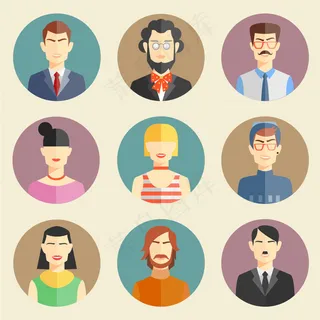 ui简约人物网页小图标素材设计