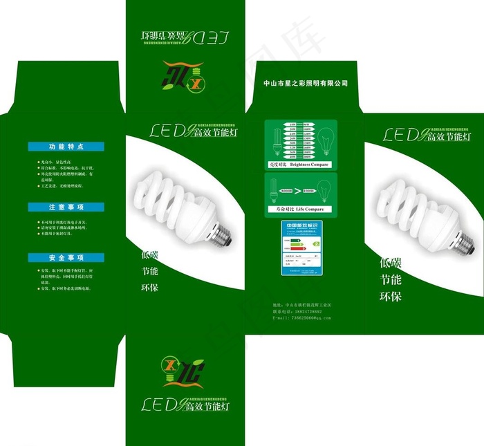 照明灯包装图片cdr矢量模版下载